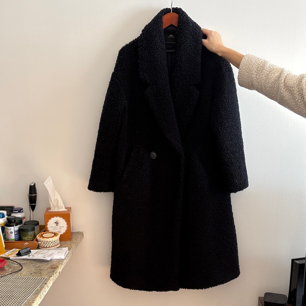Women's Nazy Blue Teddy Coat